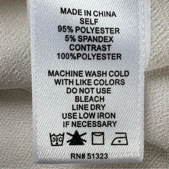 CeCe Dove White Tiered Ruffle Floral Appliqué Bell Sleeve Blouse Cream Size L - Picture 8 of 9